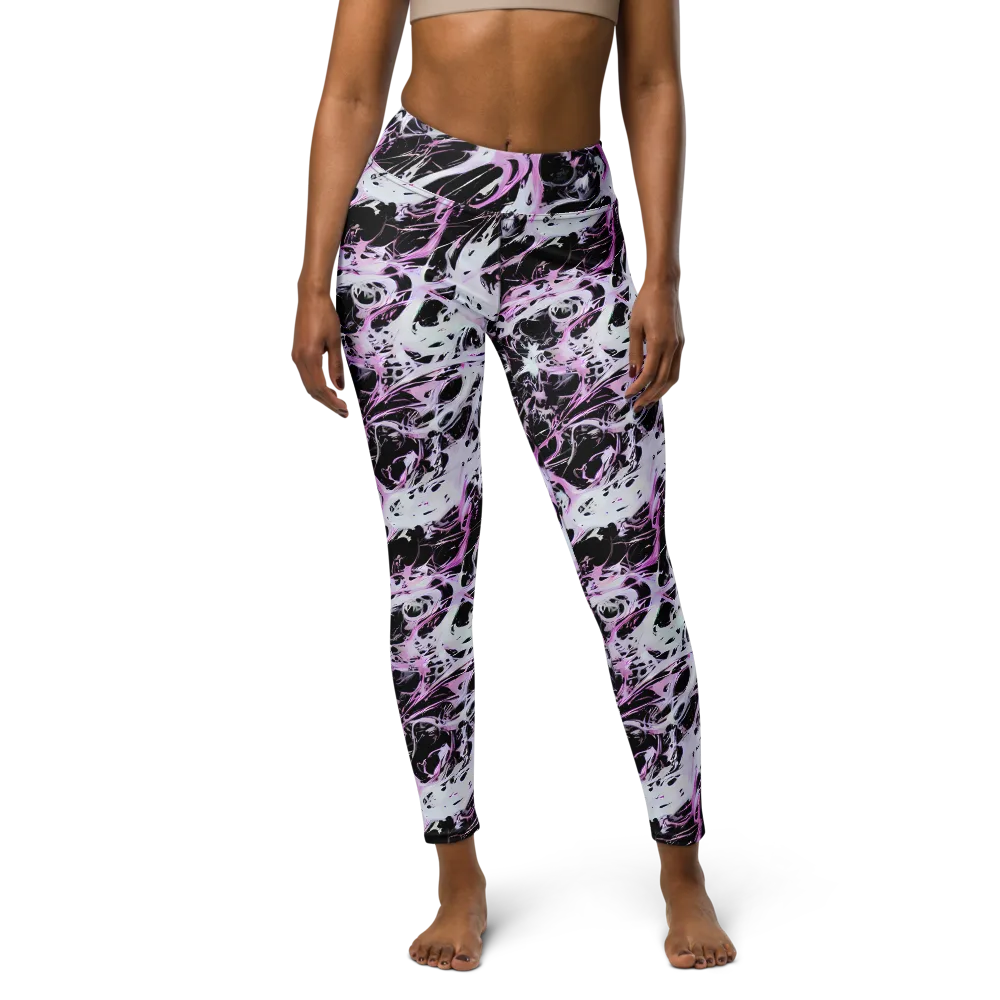 Electric Noir on Yoga Leggings — Front