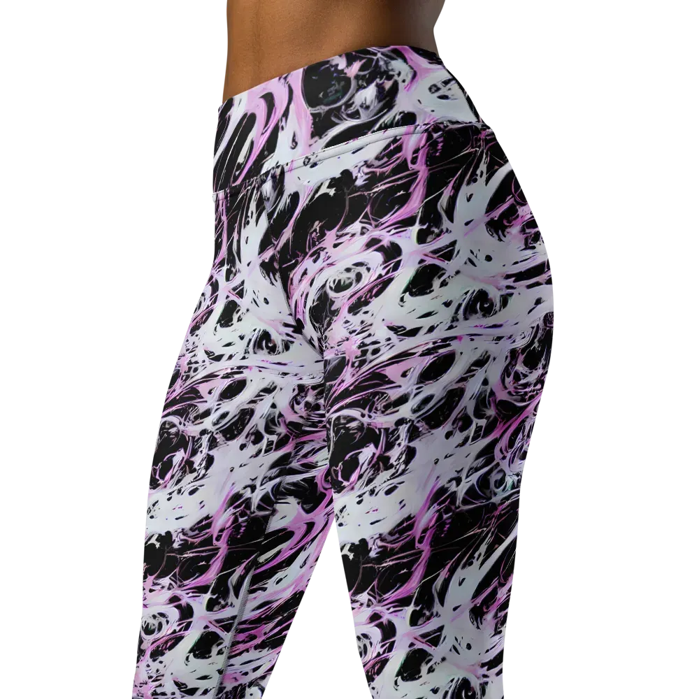 Electric Noir on Yoga Leggings — Left Front