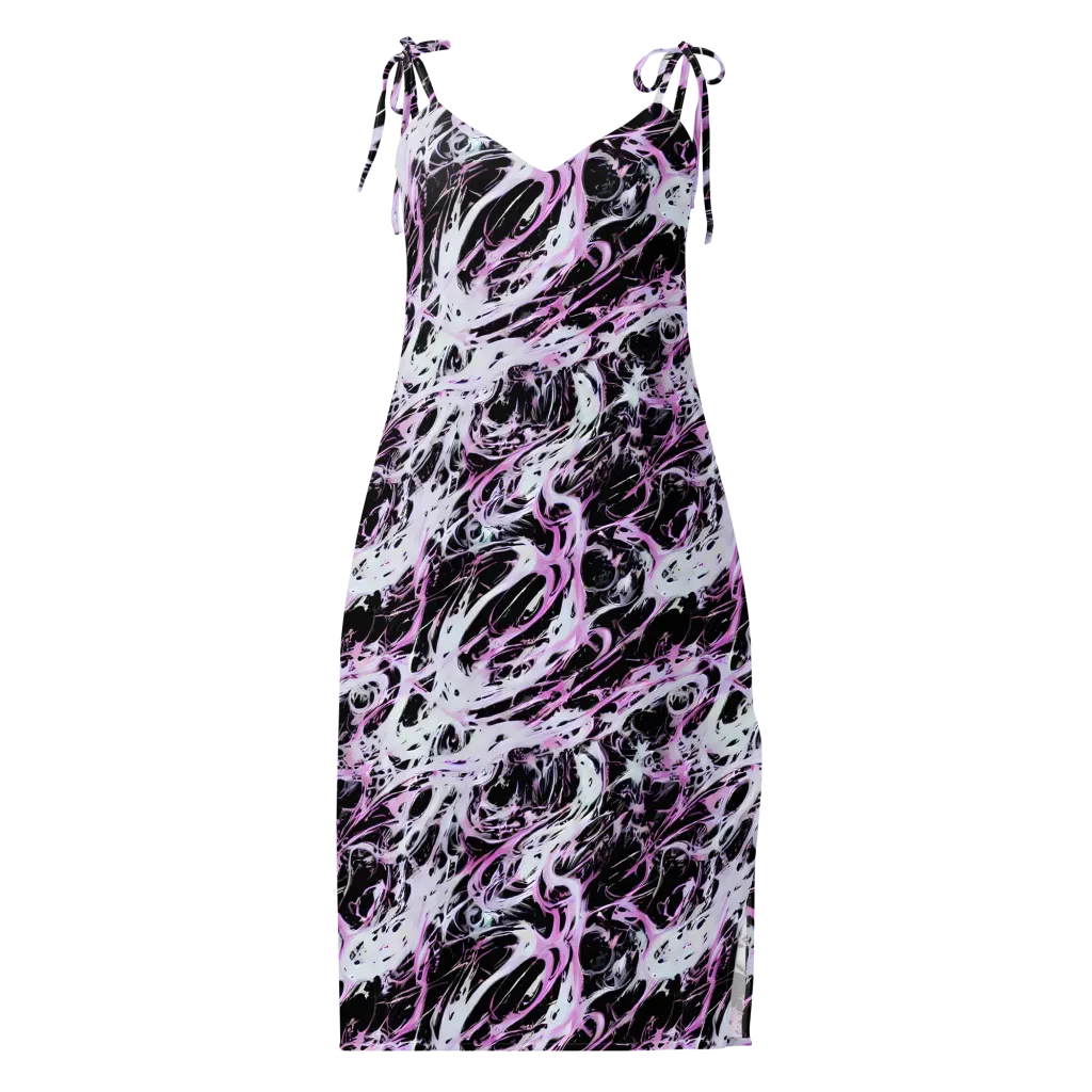 Electric Noir on Slip Dress — Front
