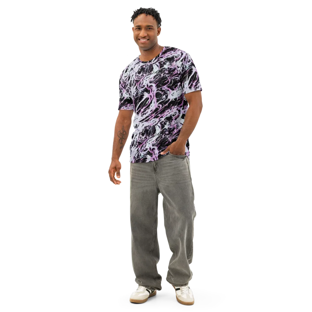 Electric Noir on Men's Cotton Crew Neck T-Shirt — Front