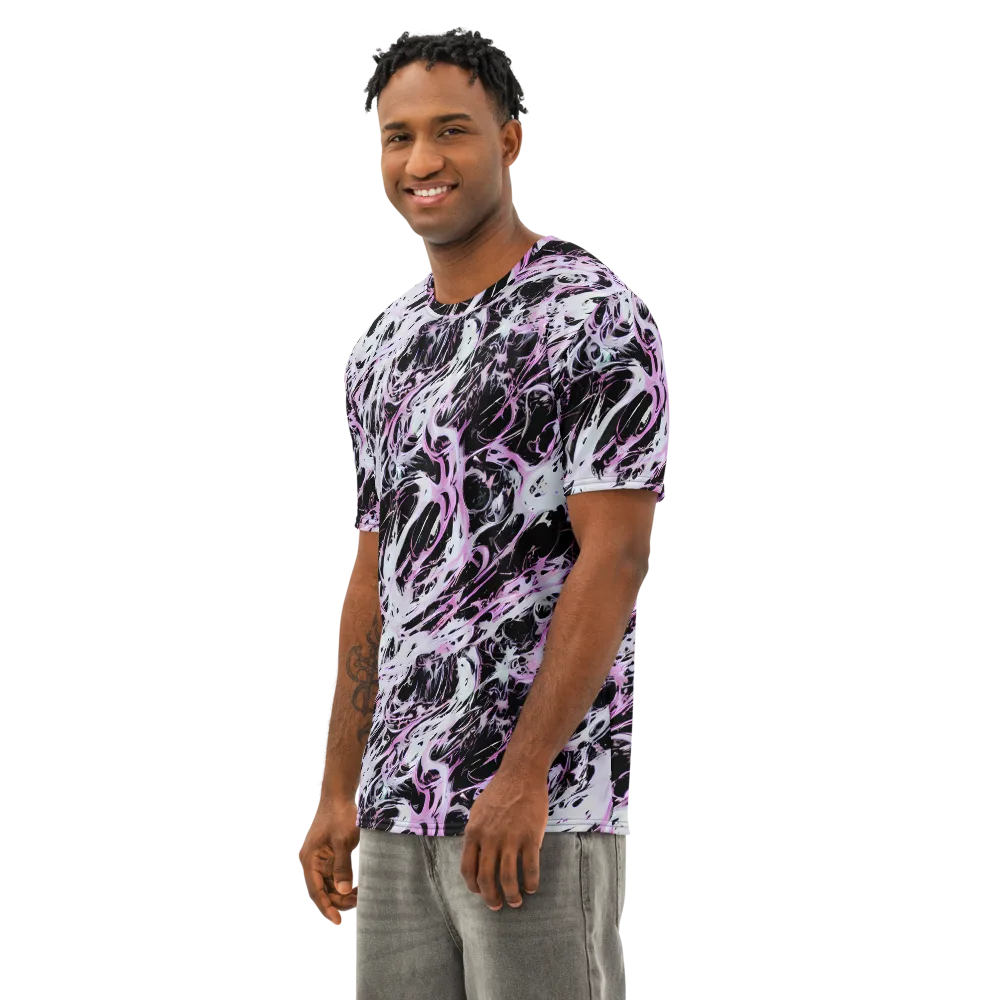 Electric Noir on Men's Cotton Crew Neck T-Shirt — Left Front