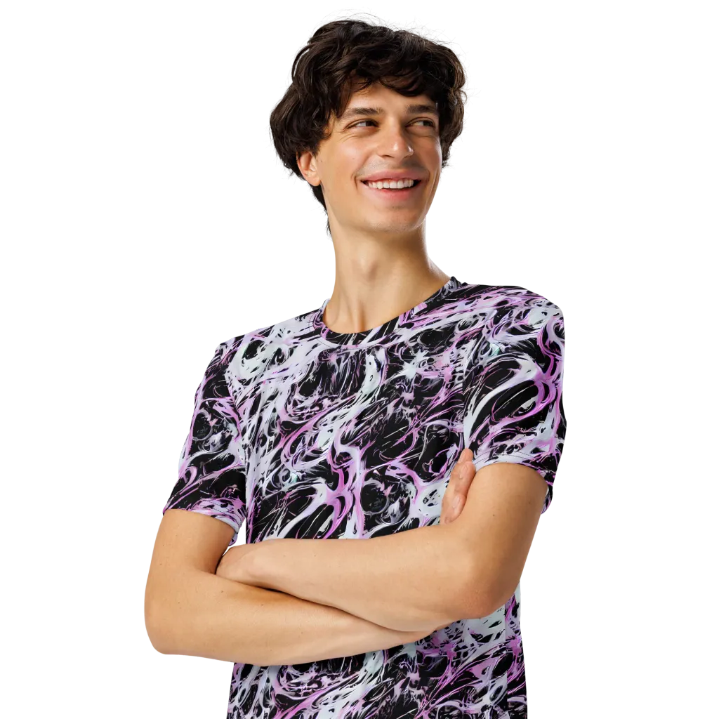 Electric Noir on Men's Crew Neck T-Shirt — Left Front