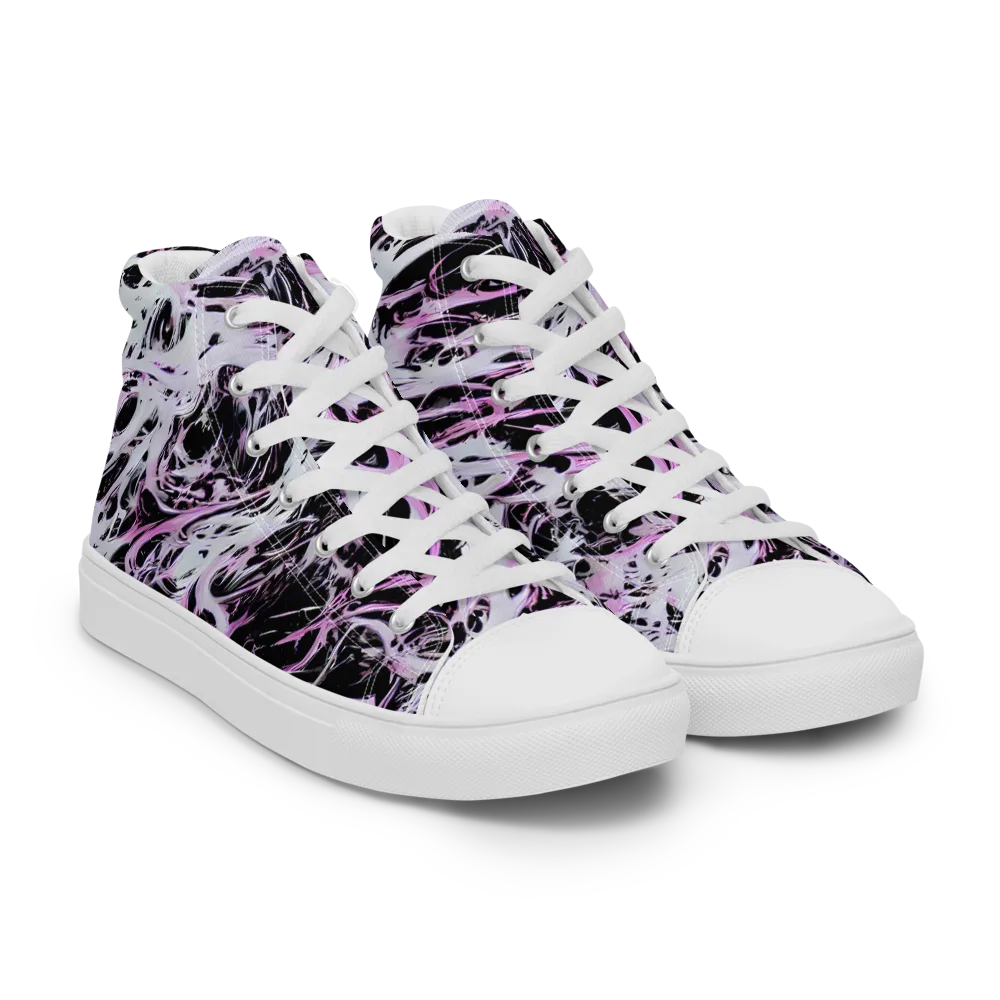 Electric Noir on Men's High Top Canvas Shoes — Right Front