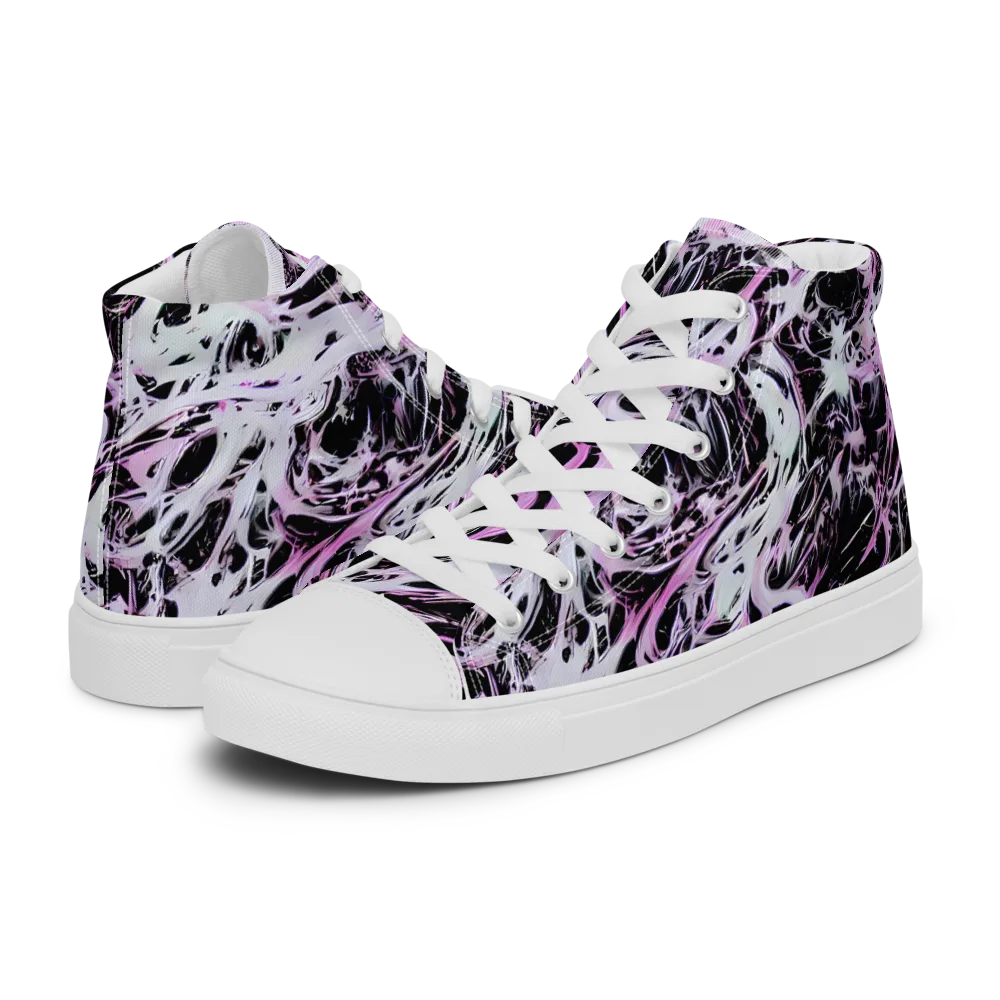 Electric Noir on Men's High Top Canvas Shoes — Left