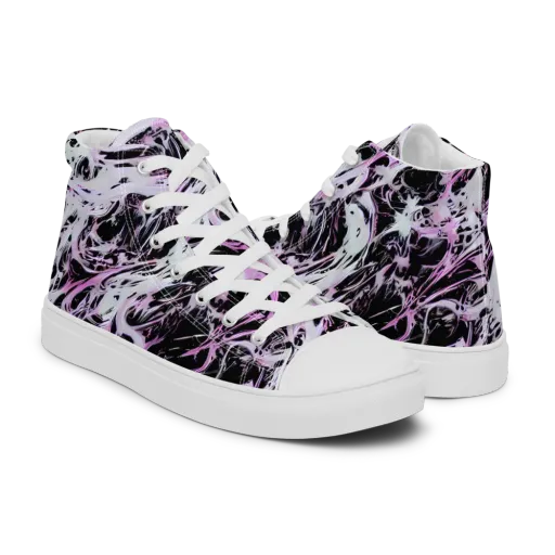Electric Noir on a Men's High Top Canvas Shoes
