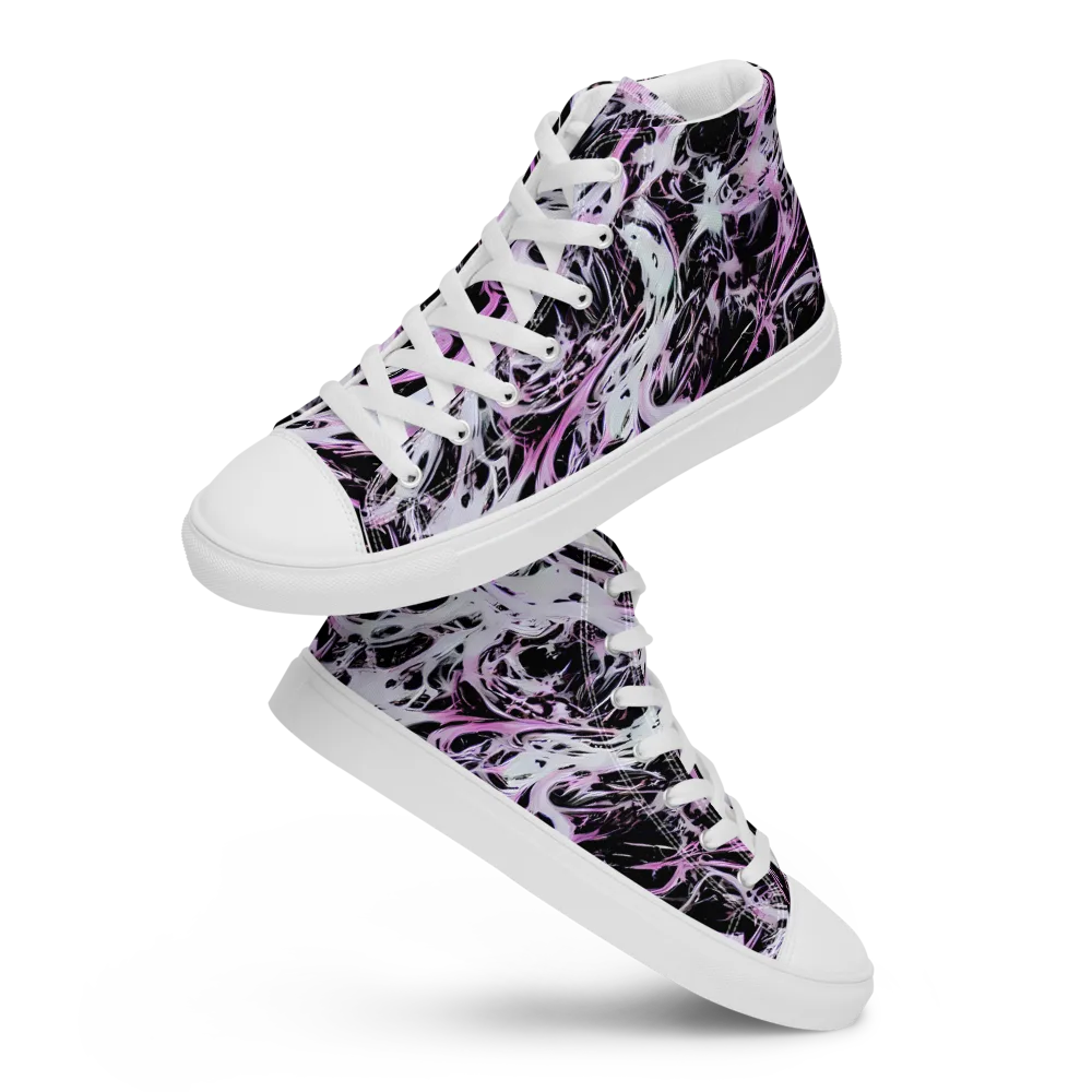 Electric Noir on Men's High Top Canvas Shoes — Front