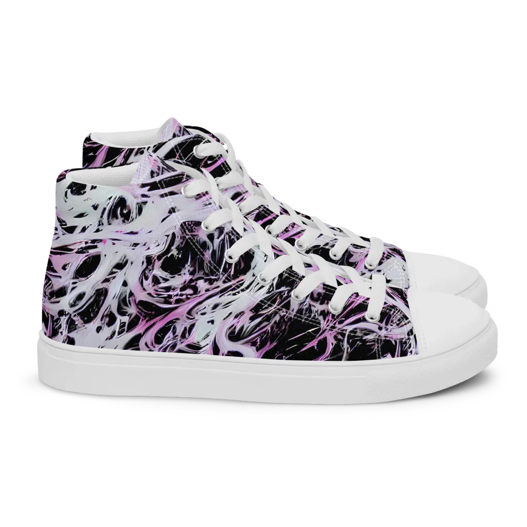 Electric Noir on Women's High Top Canvas Shoes — Right