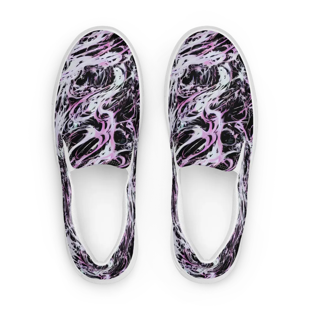 Electric Noir on Men's Slip-On Canvas Shoes — Front