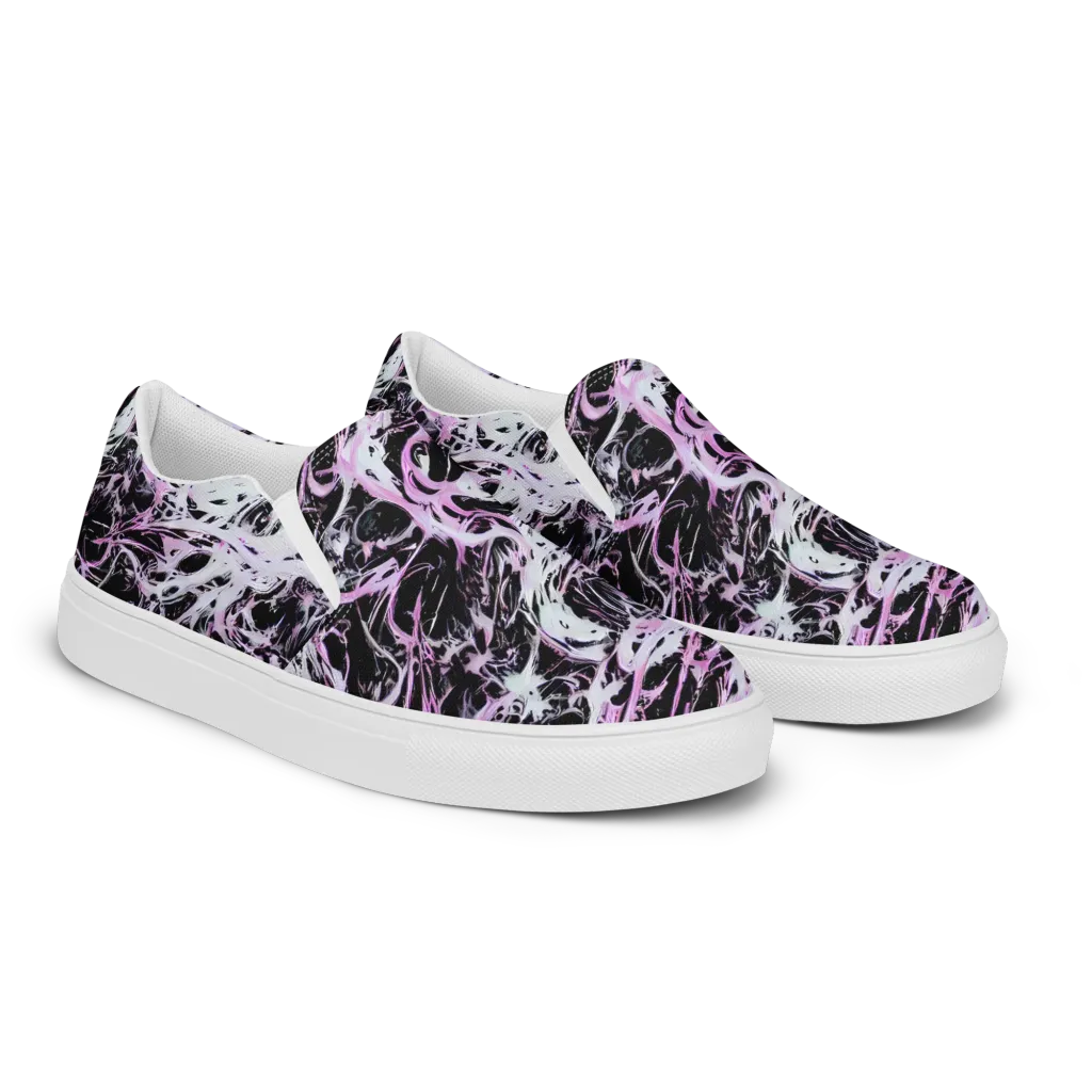 Electric Noir on Men's Slip-On Canvas Shoes — Right Front