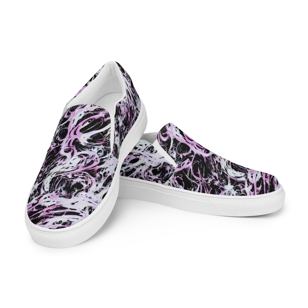 Electric Noir on Men's Slip-On Canvas Shoes — Left Front