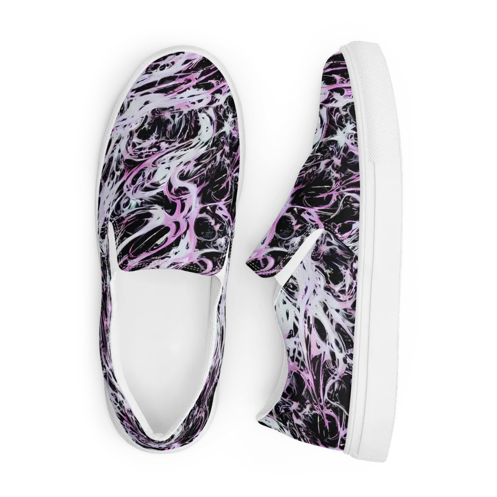 Electric Noir on Men's Slip-On Canvas Shoes — Front