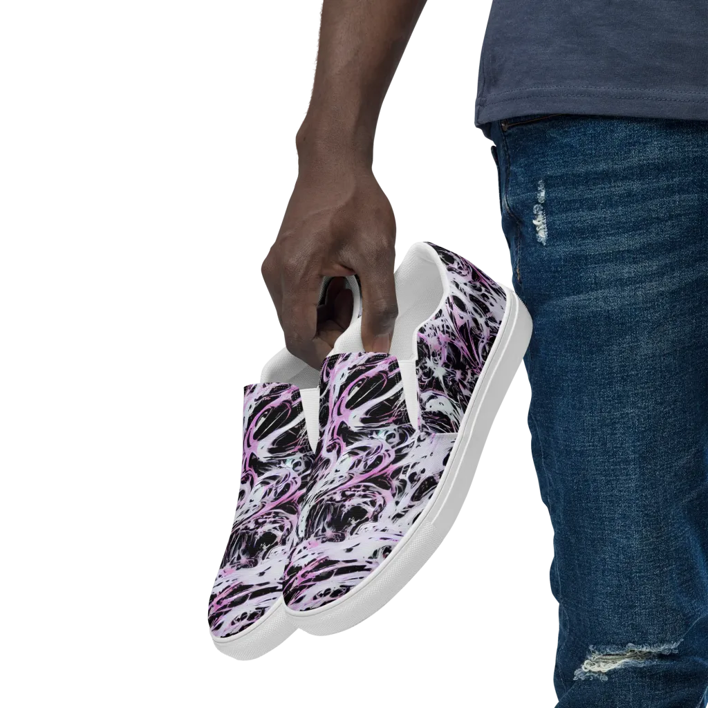 Electric Noir on Men's Slip-On Canvas Shoes — Left Front