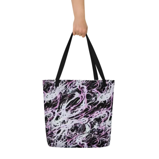 Electric Noir on a Large Tote Bag W/ Pocket