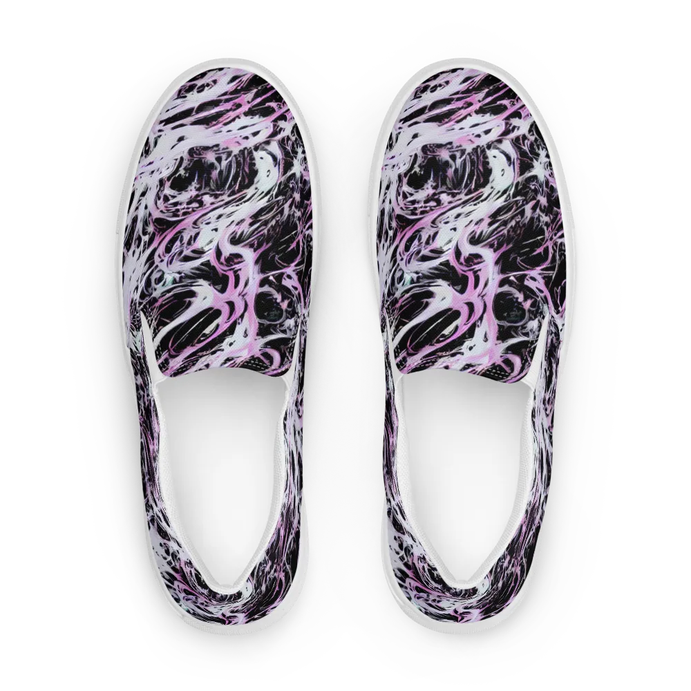 Electric Noir on Women's Slip-On Canvas Shoes — Front