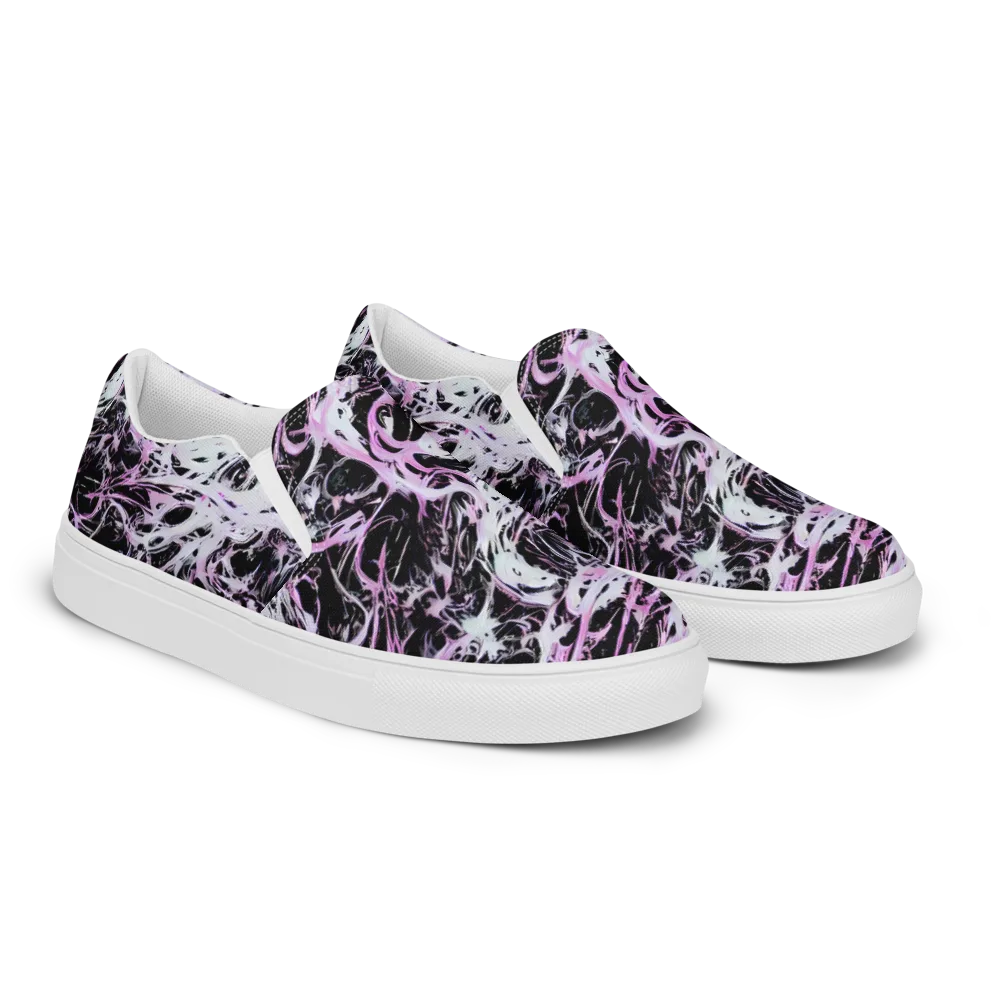 Electric Noir on Women's Slip-On Canvas Shoes — Right Front