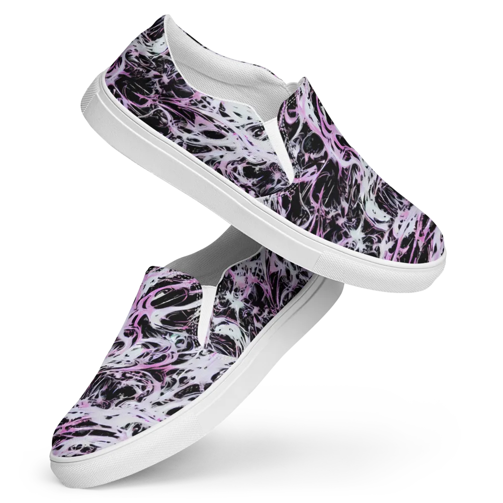 Electric Noir on Women's Slip-On Canvas Shoes — Front