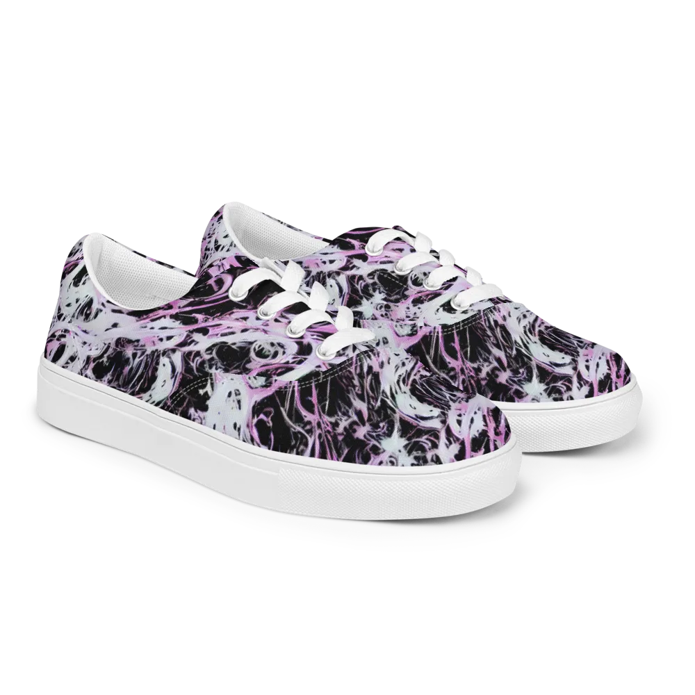 Electric Noir on Men's Lace-Up Canvas Shoes — Right Front