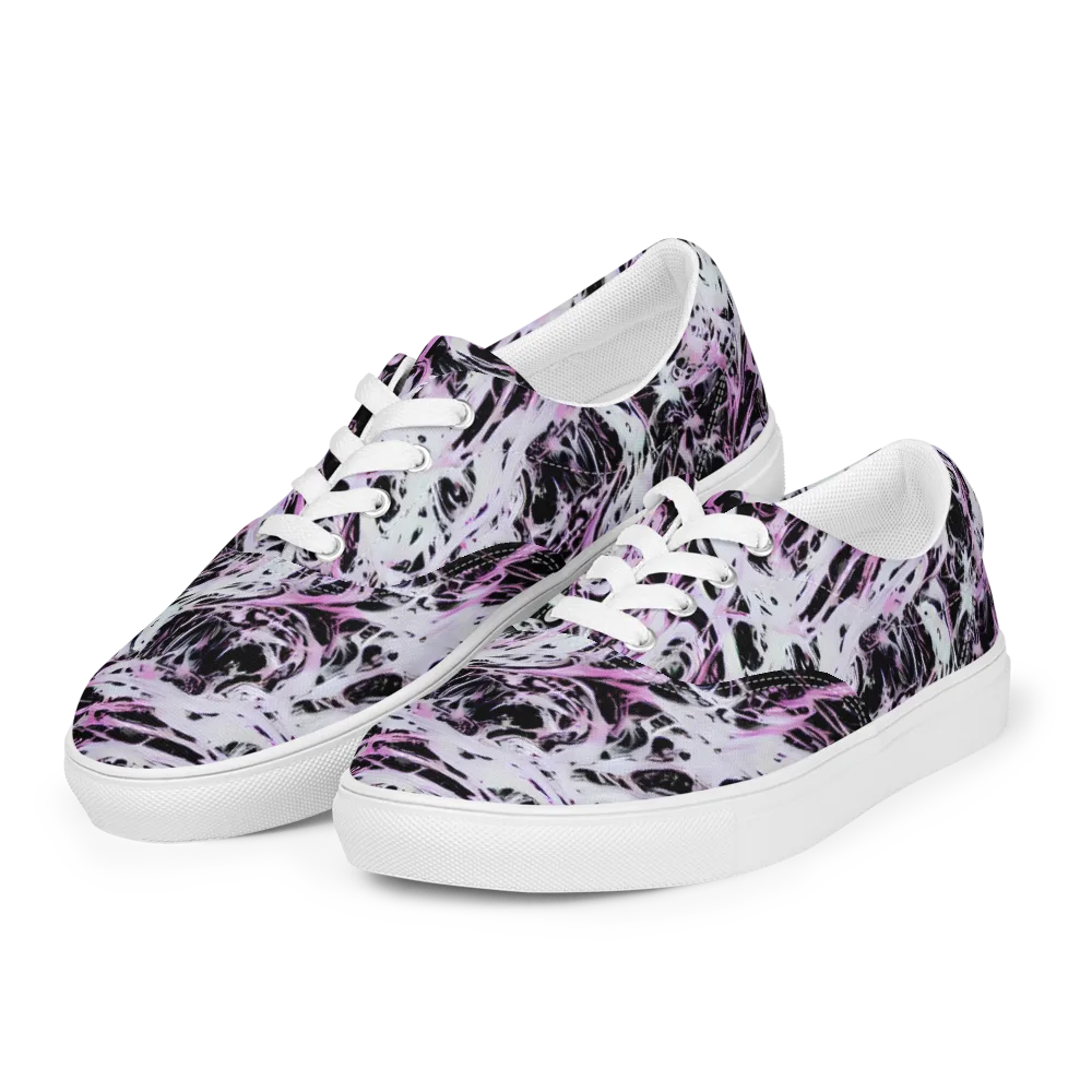 Electric Noir on Men's Lace-Up Canvas Shoes — Left Front
