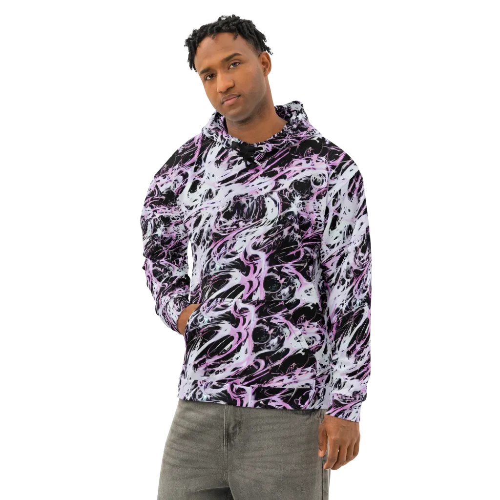 Electric Noir on Cotton Hoodie — Left Front