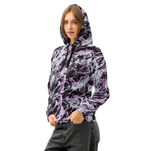 Electric Noir on a Cotton Hoodie