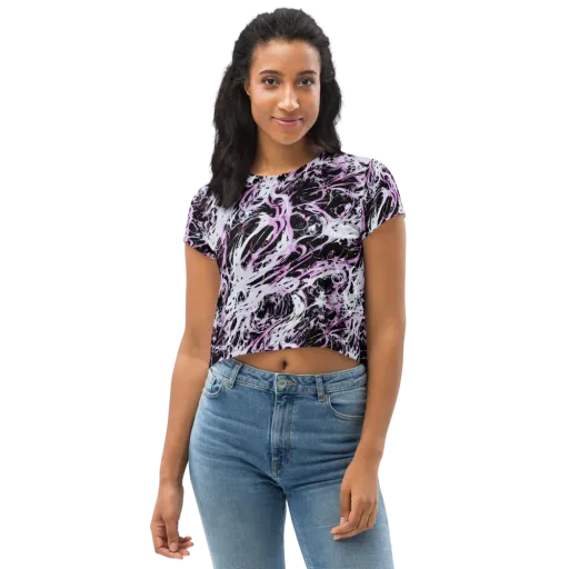 Electric Noir on a Crop Tee