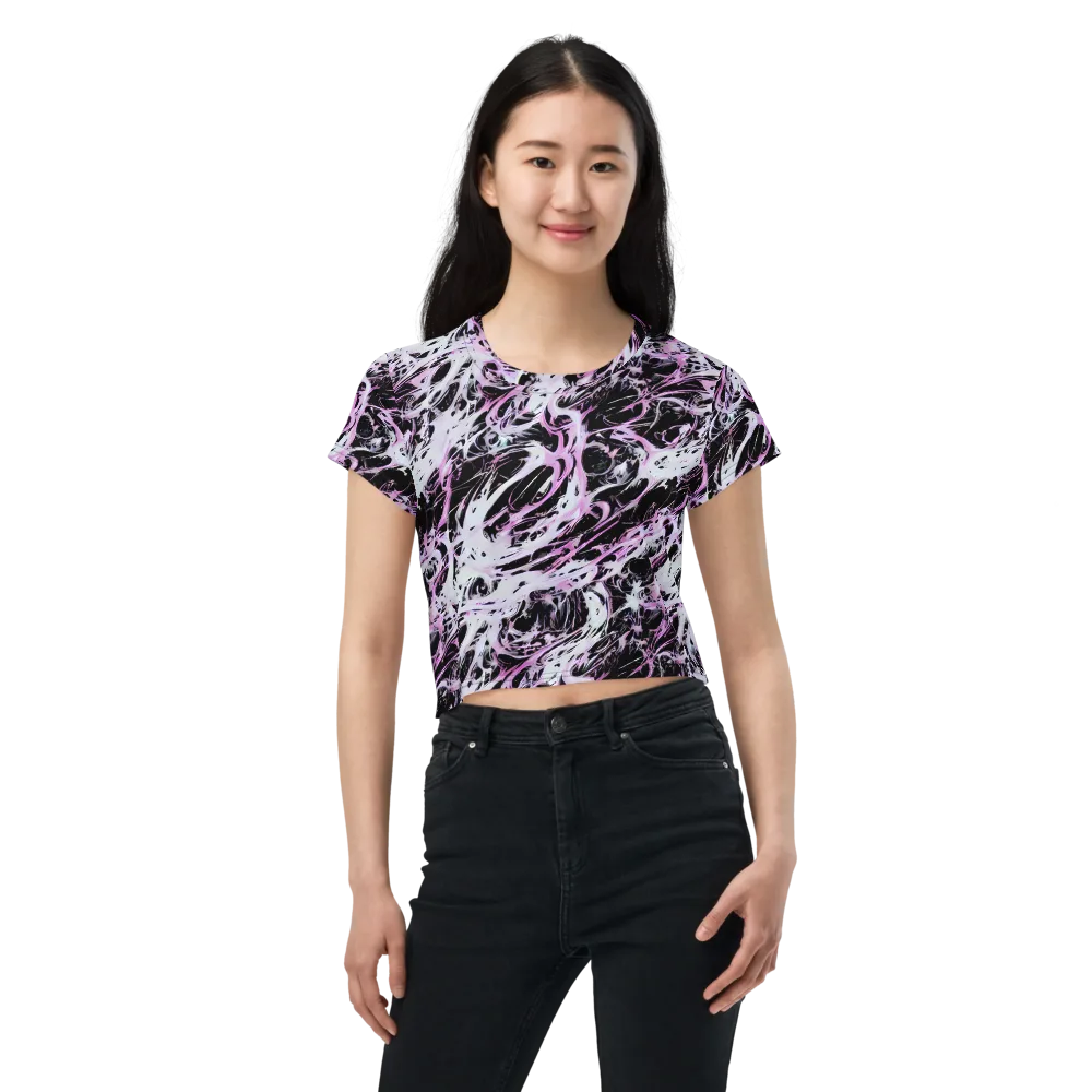 Electric Noir on Crop Tee — Front