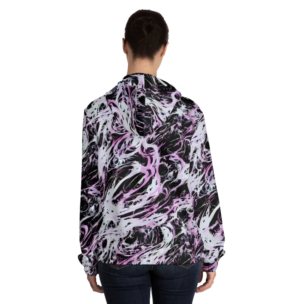 Electric Noir on Women's Full-Zip Hoodie — Back On Person
