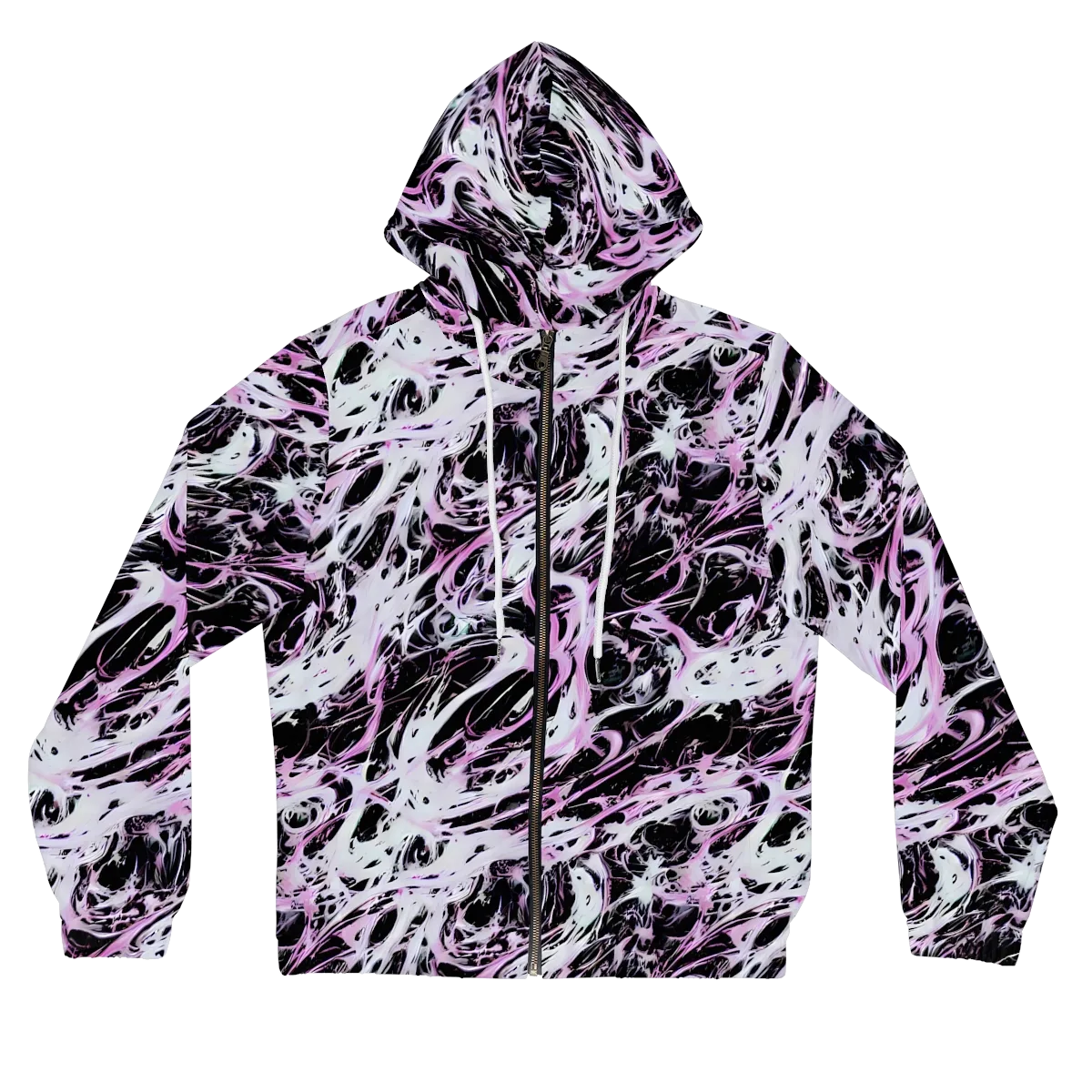 Electric Noir on Women's Full-Zip Hoodie — Front