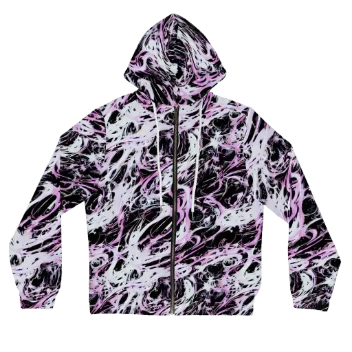 Electric Noir on a Women's Full-Zip Hoodie