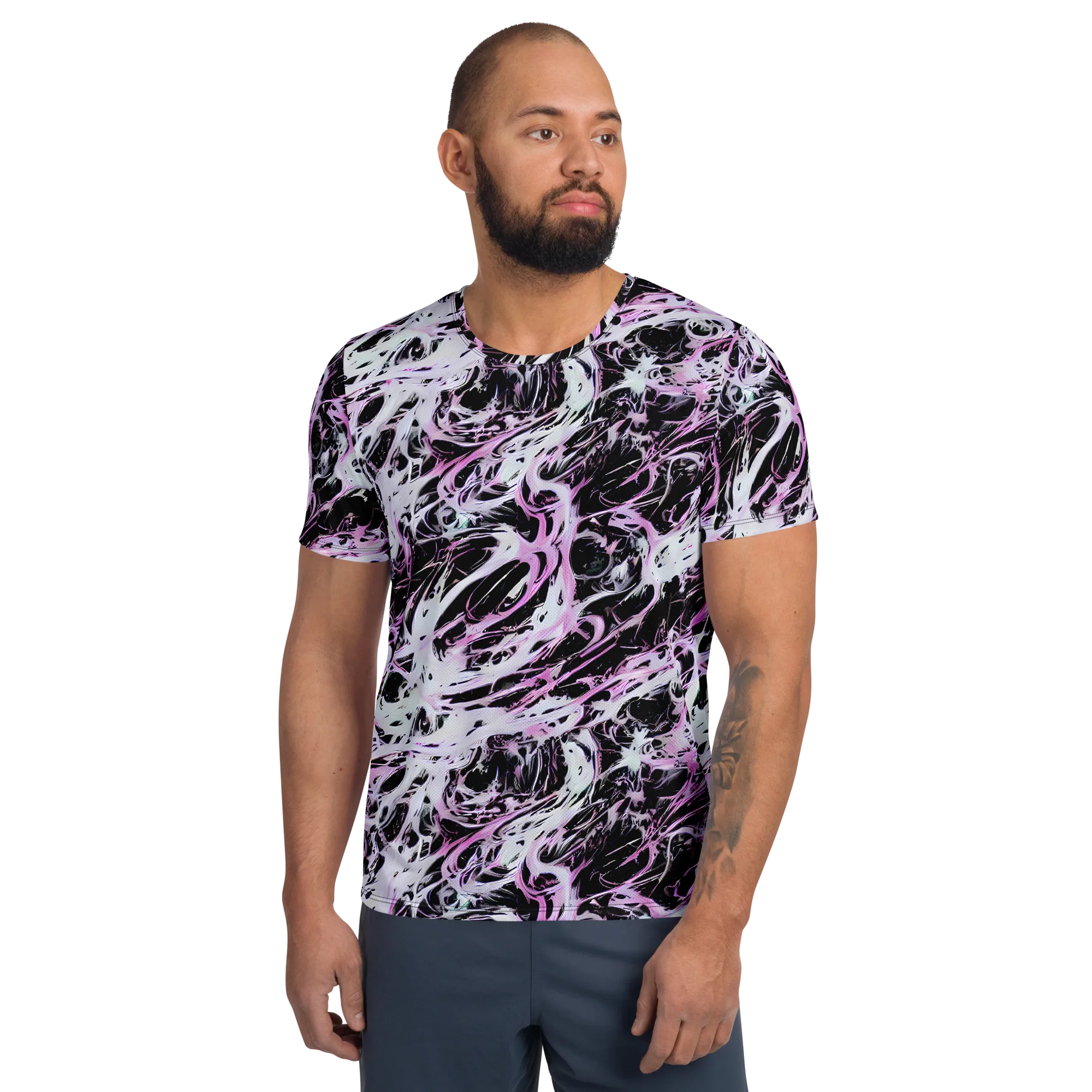 Electric Noir on Men's Athletic T-Shirt — Front