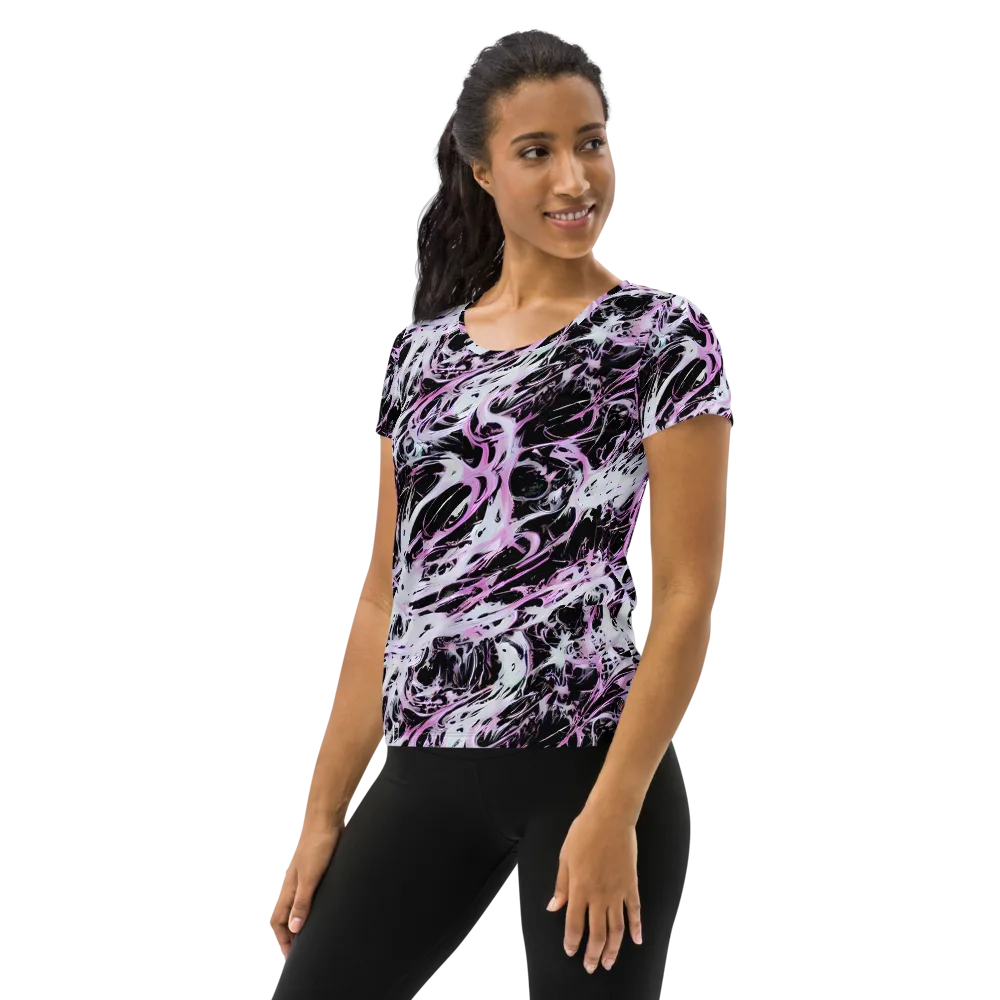 Electric Noir on Women's Athletic T-Shirt — Left