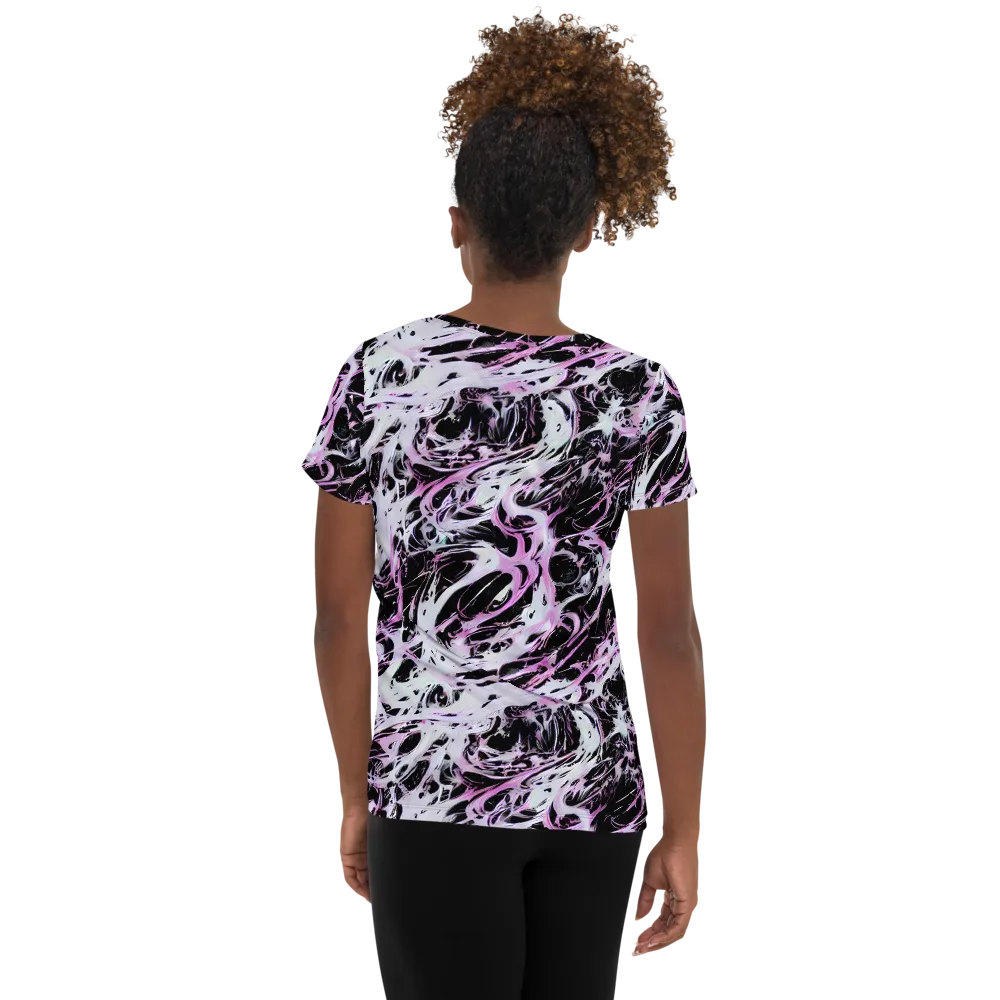 Electric Noir on Women's Athletic T-Shirt — Back