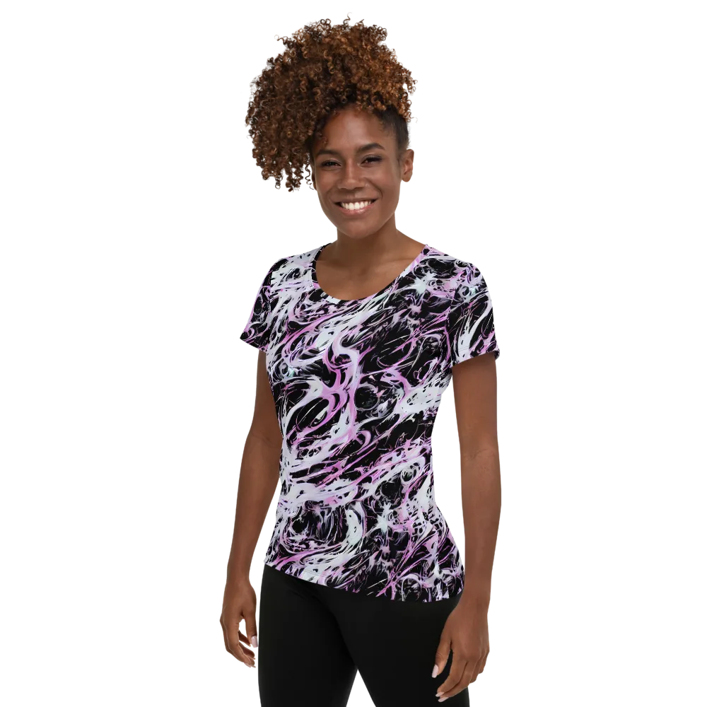 Electric Noir on Women's Athletic T-Shirt — Left
