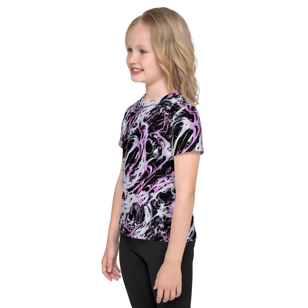 Electric Noir on Kids Crew Neck T-Shirt — Left