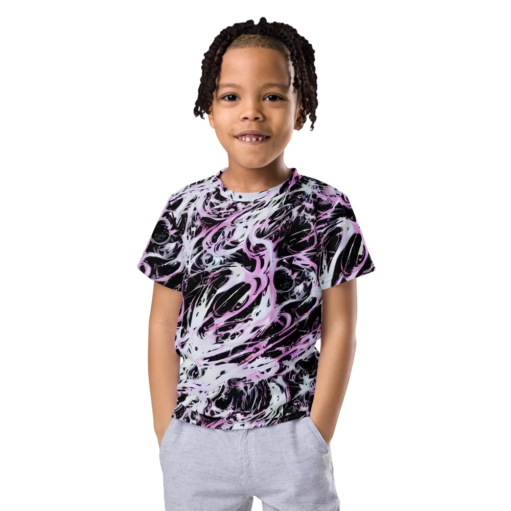 Electric Noir on Kids Crew Neck T-Shirt — Front