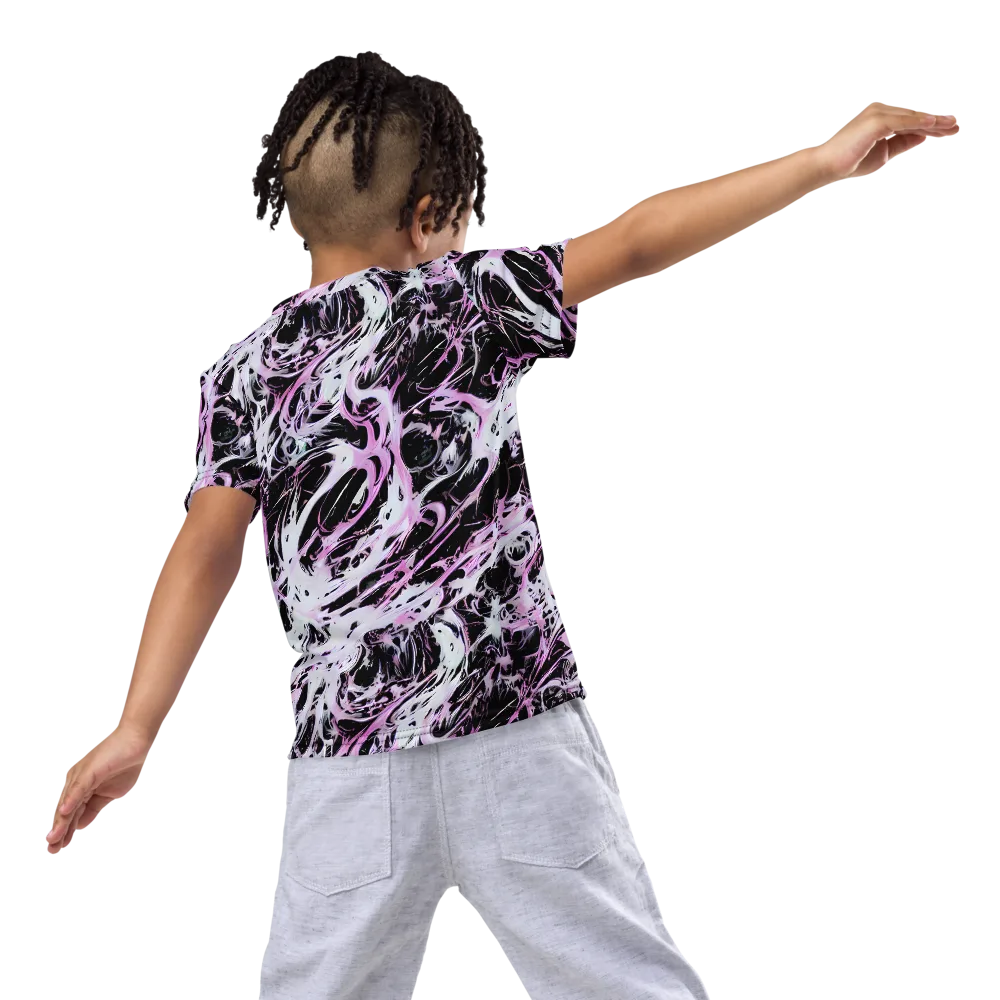 Electric Noir on Kids Crew Neck T-Shirt — Back