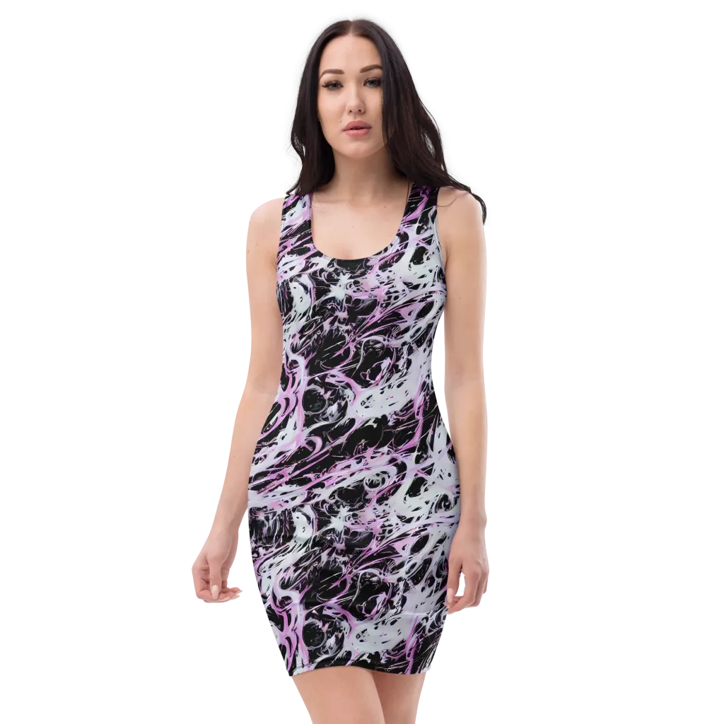 Electric Noir on Bodycon Dress — Front