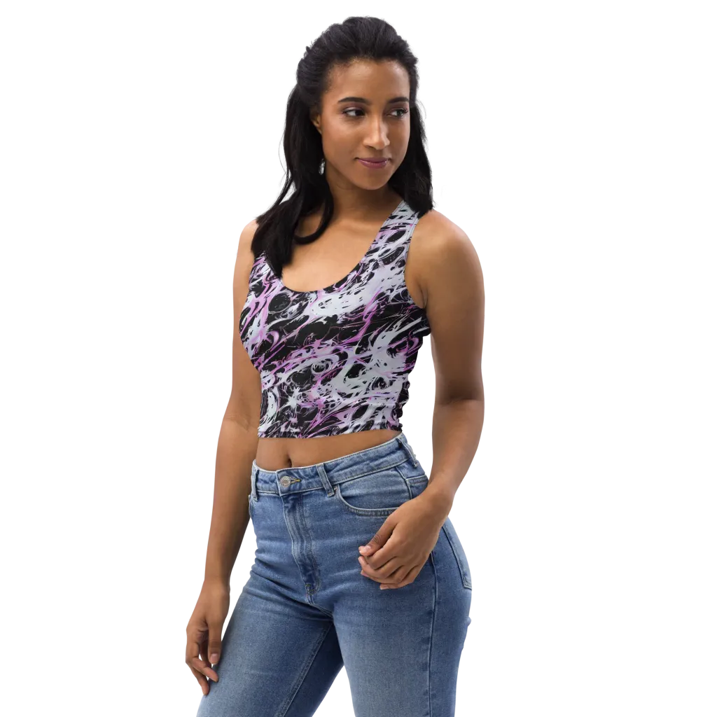 Electric Noir on Crop Top — Left Front