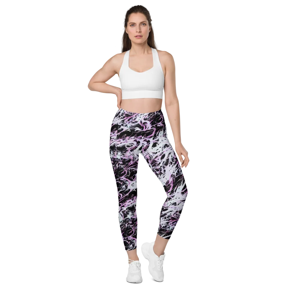 Electric Noir on Leggings with Pockets — Front
