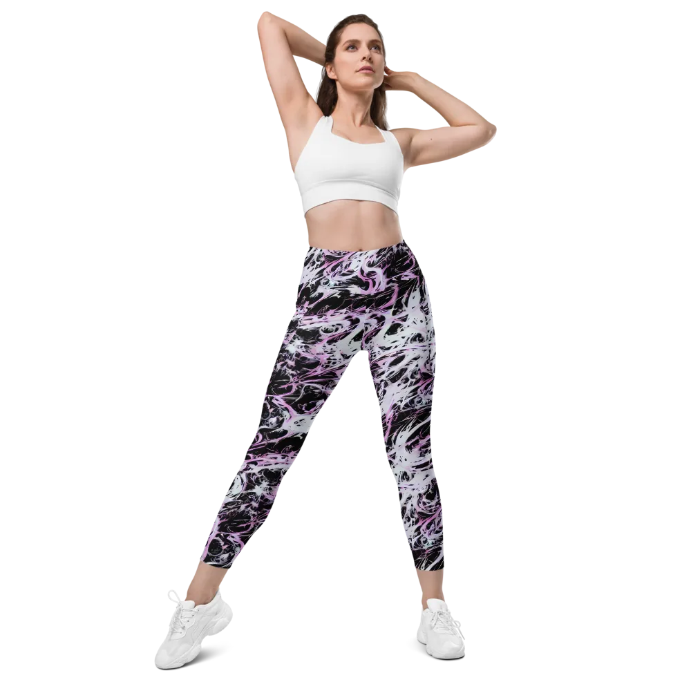 Electric Noir on Leggings with Pockets — Front