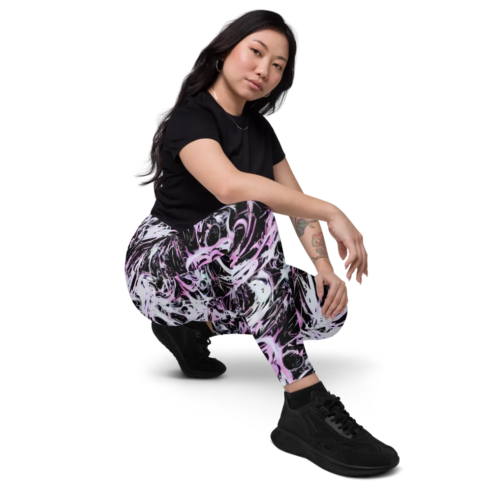 Electric Noir on Leggings with Pockets — Right Front