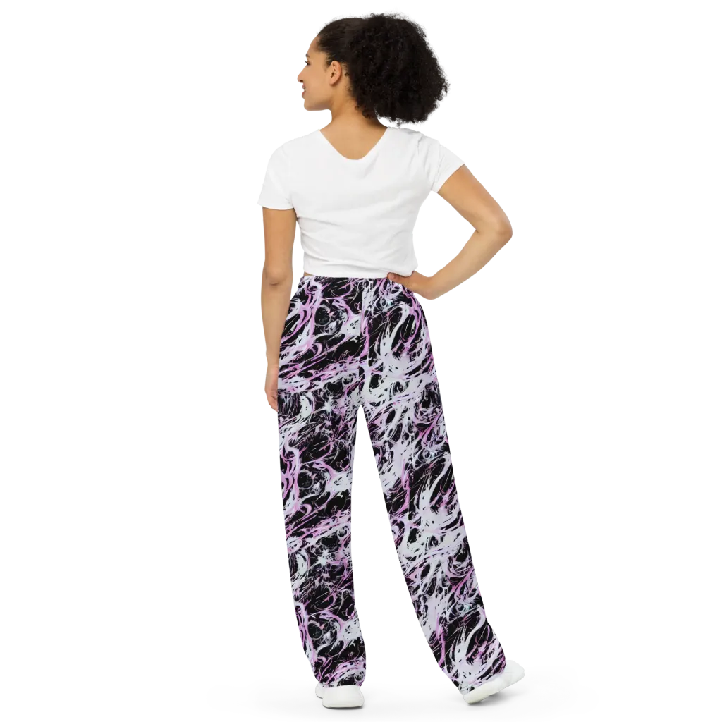 Electric Noir on Wide-Leg Pants — Back