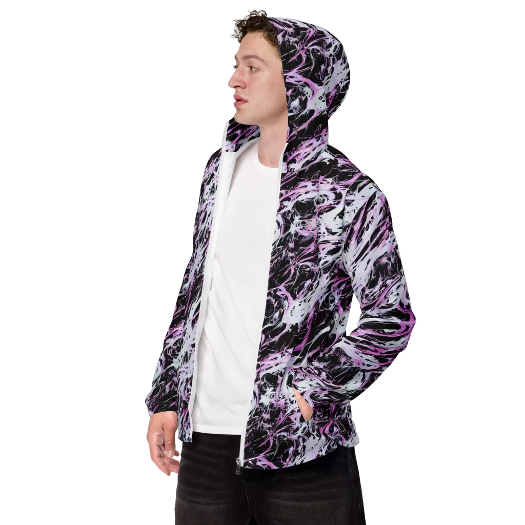 Electric Noir on Men's Windbreaker — Left Front