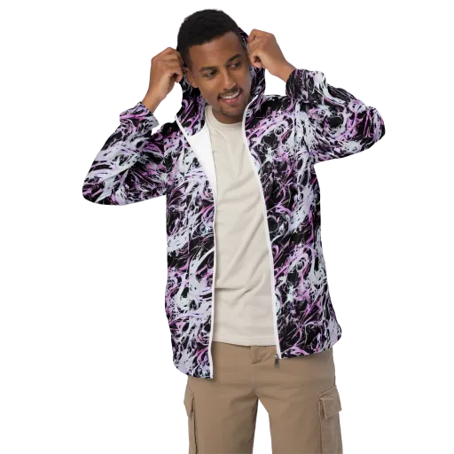 Electric Noir on a Men's Windbreaker