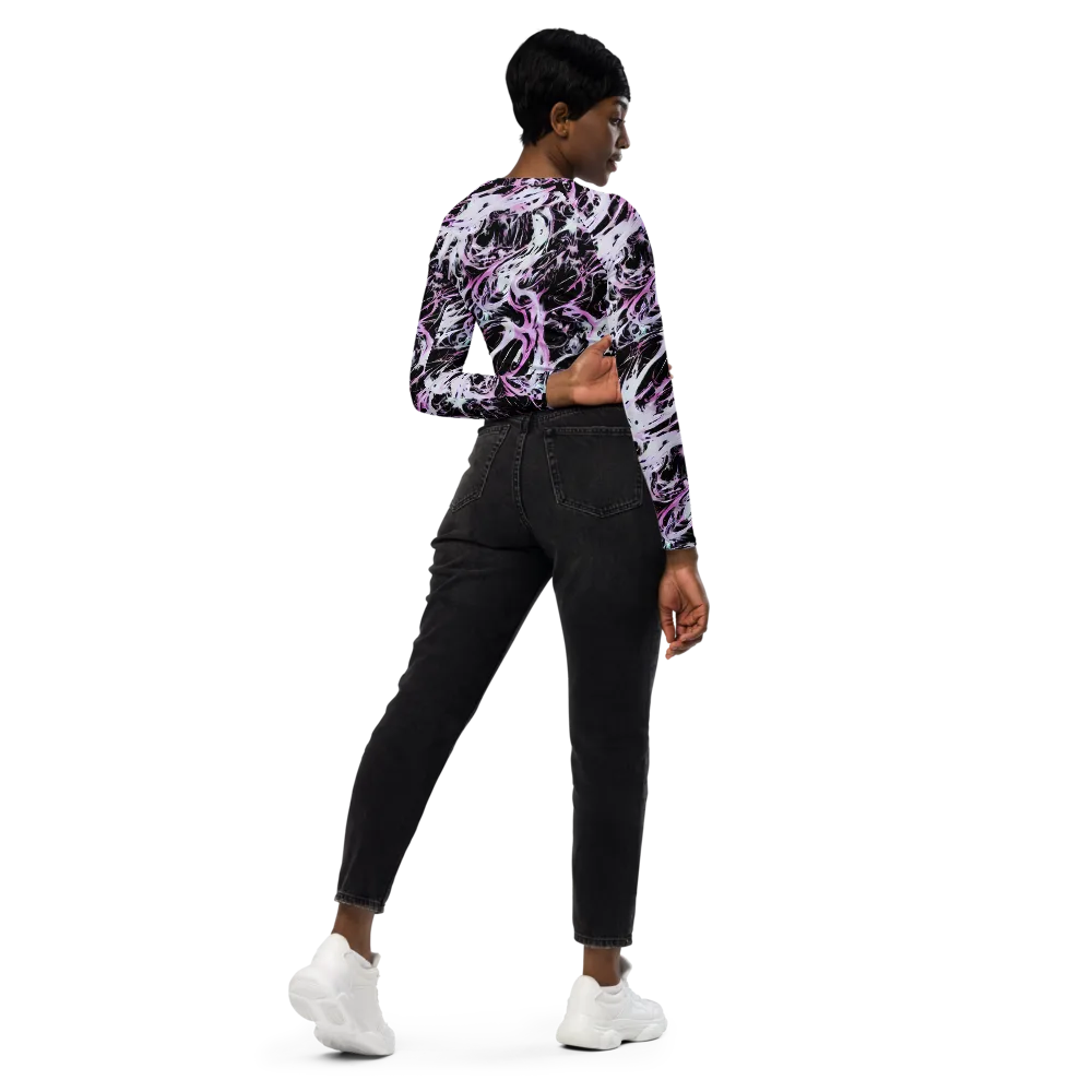 Electric Noir on Long Sleeve Crop Top — Right Back