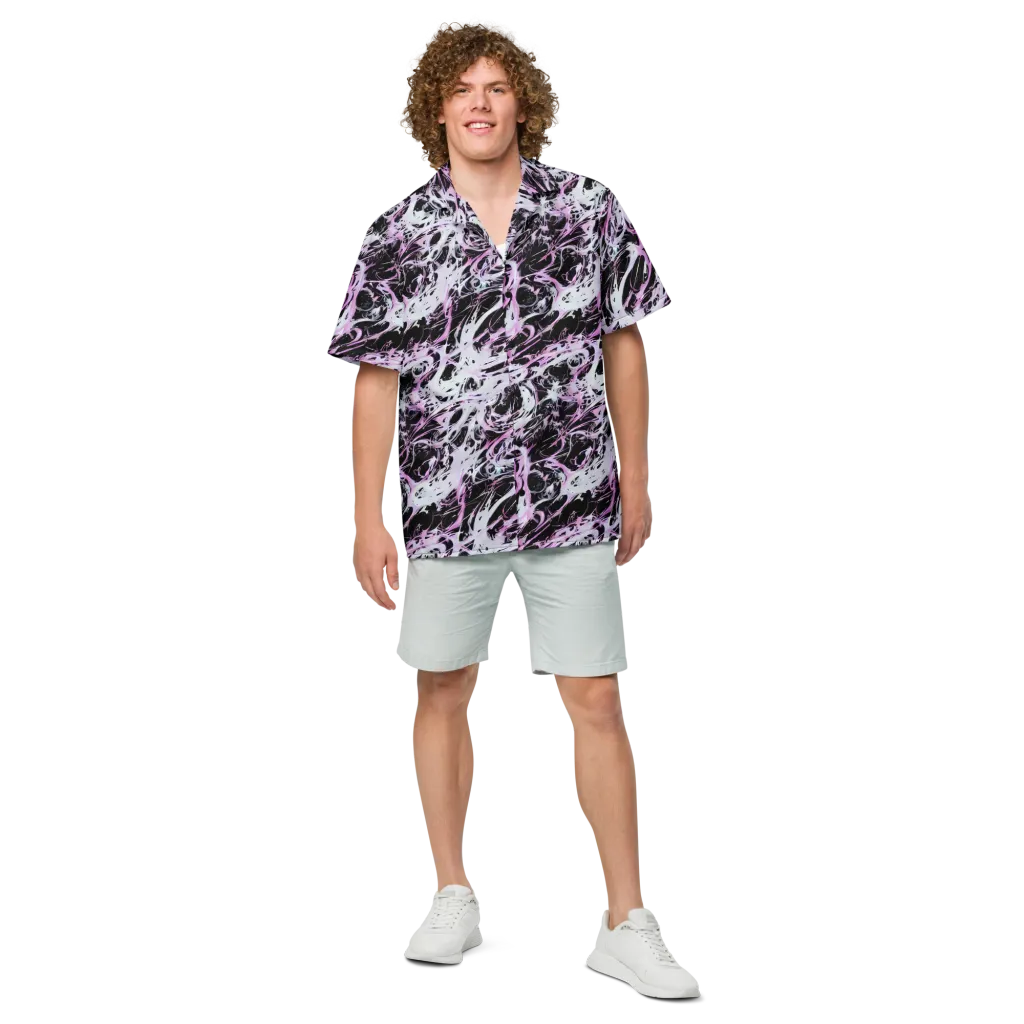 Electric Noir on Button Shirt — Front