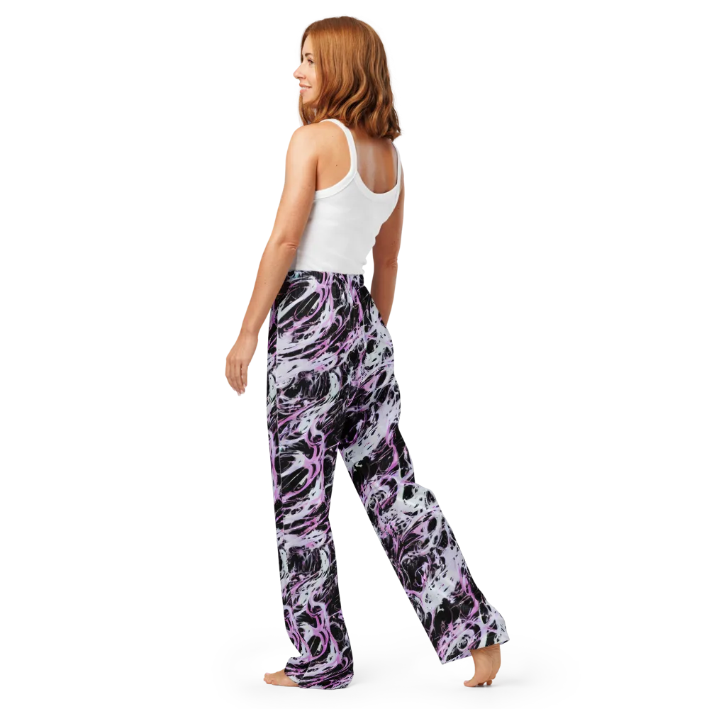 Electric Noir on Women's Pajama Pants — Back