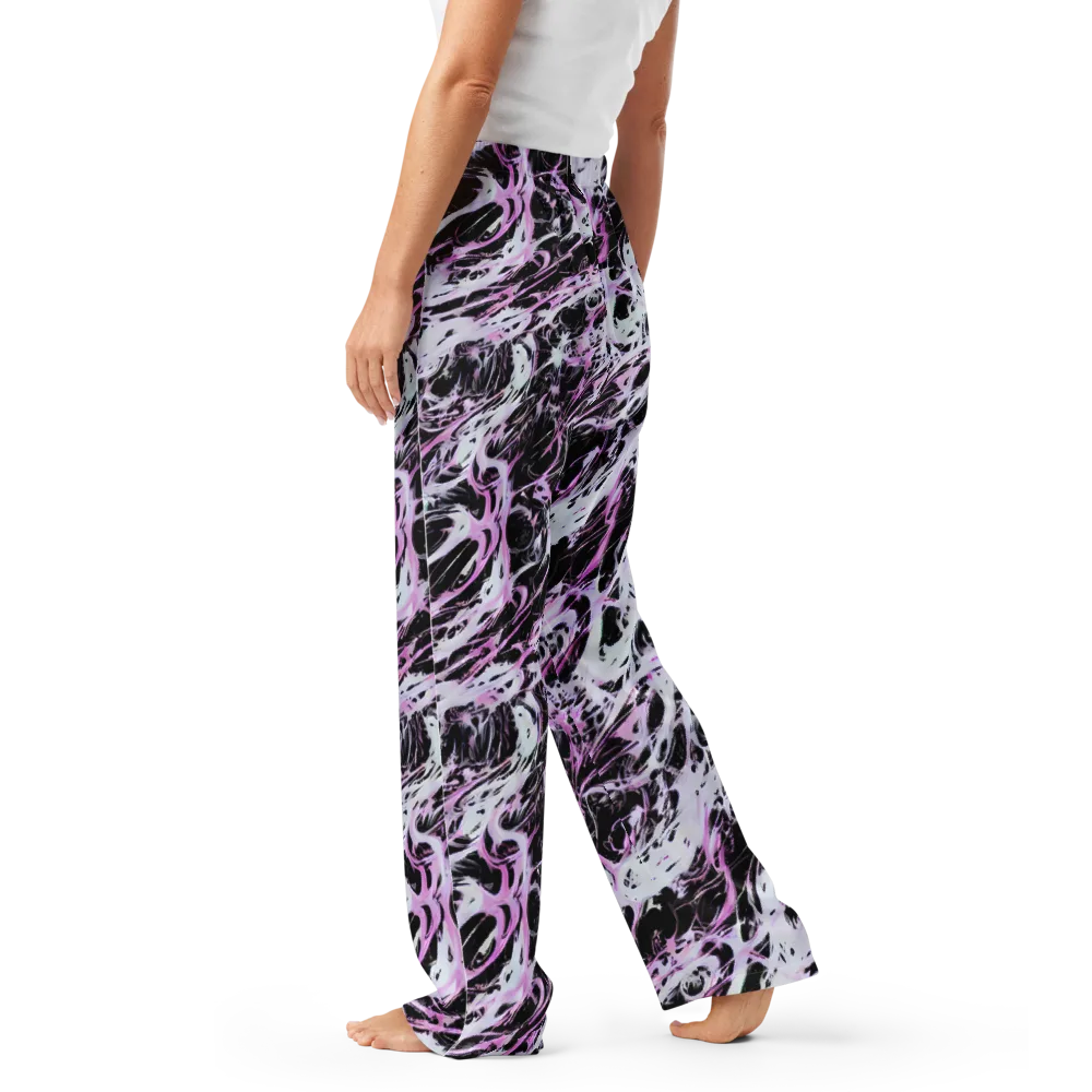 Electric Noir on Women's Pajama Pants — Left