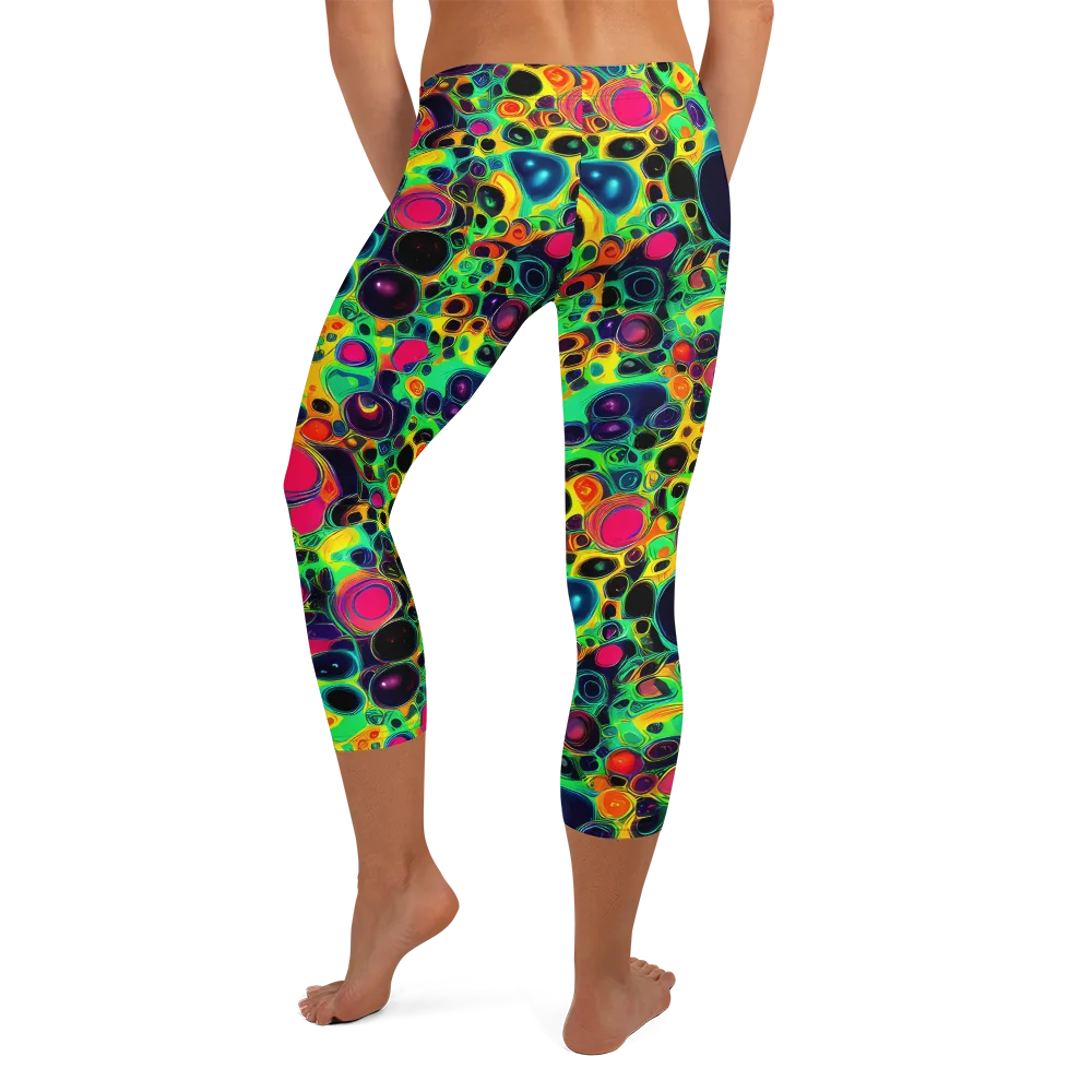 Vivid Spill on Capri Leggings — Back