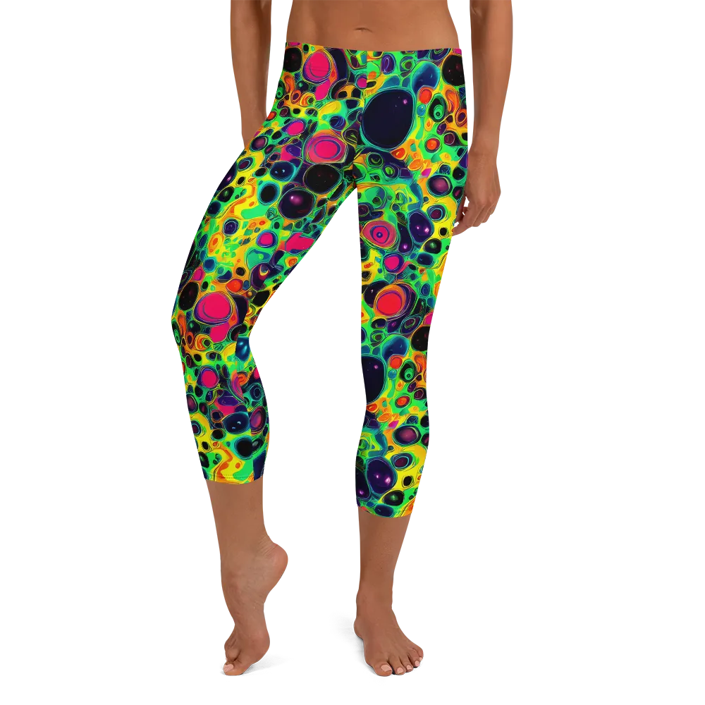 Vivid Spill on Capri Leggings — Front